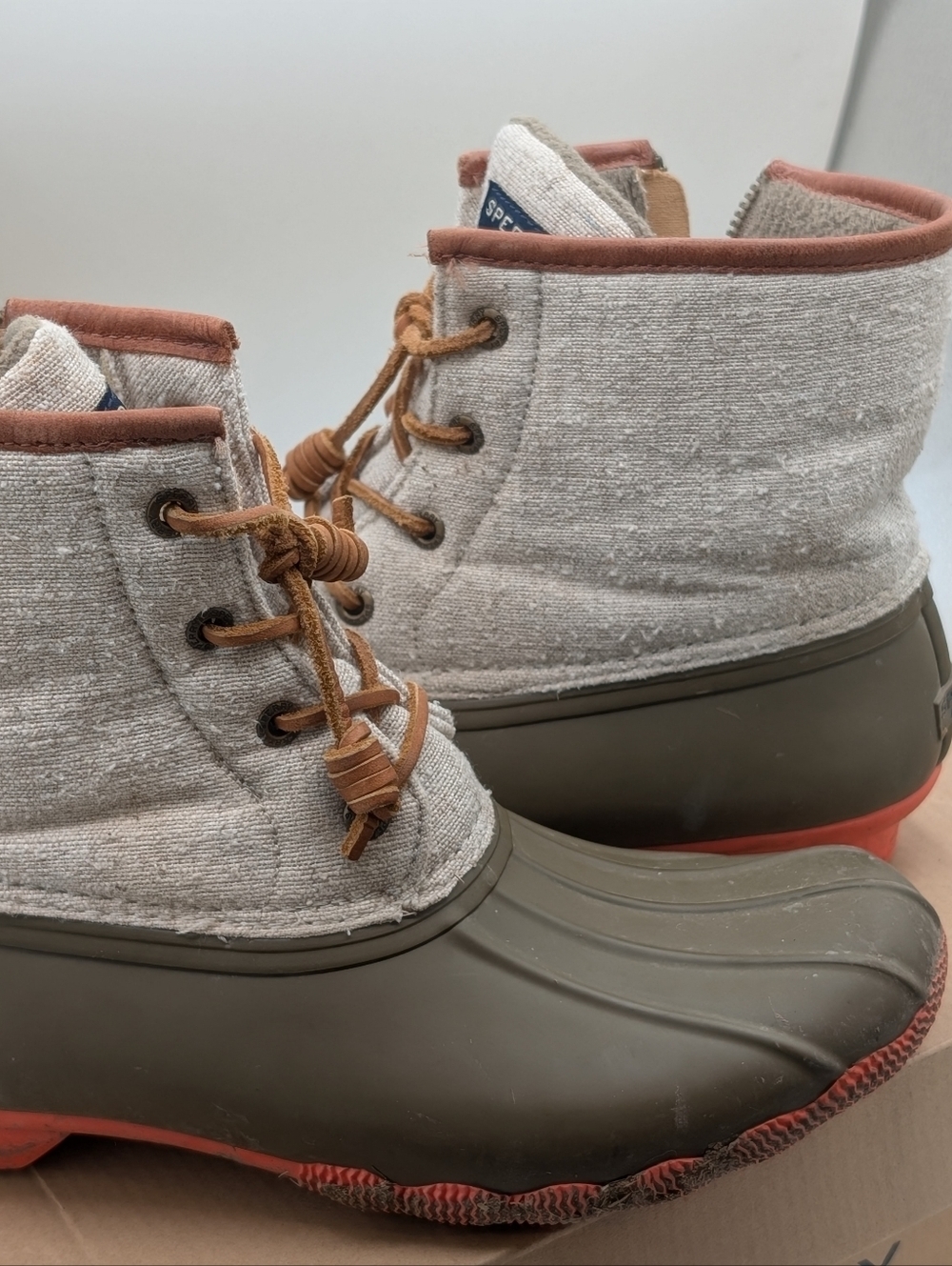 Sperry Women’s Size 9 Duck Boots Waterproof Fleece Lined Lace Up Rain Snow Boots - Picture 4 of 11